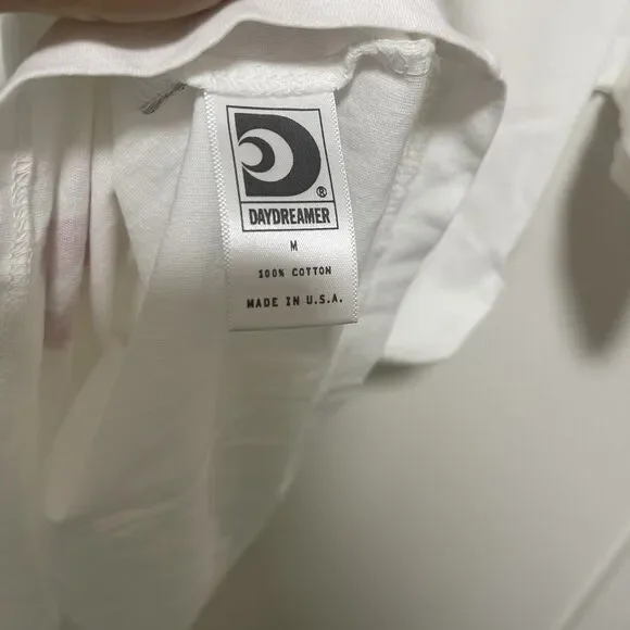 Daydreamer Guest Check Tee Short Sleeve White Shirt Oversized Sz M NWT - Picture 6 of 9